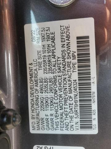 Photo 10 from auction – 2022 HONDA CR-V TOURI with VIN 5J6RT6H91NL045324