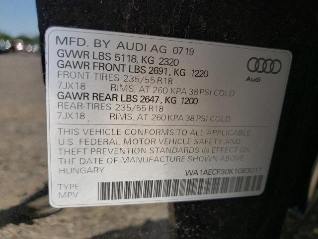 Photo 10 from auction – 2019 AUDI Q3 PREMIUM with VIN WA1AECF30K1083011