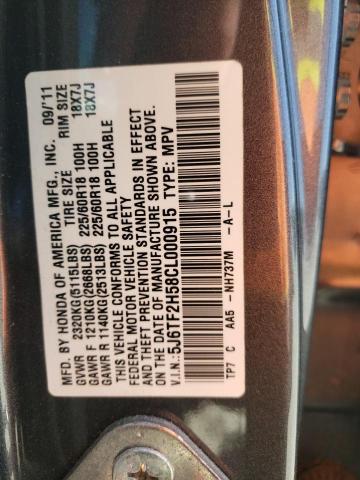 Photo 10 from auction – 2012 HONDA CROSSTOUR with VIN 5J6TF2H58CL000915