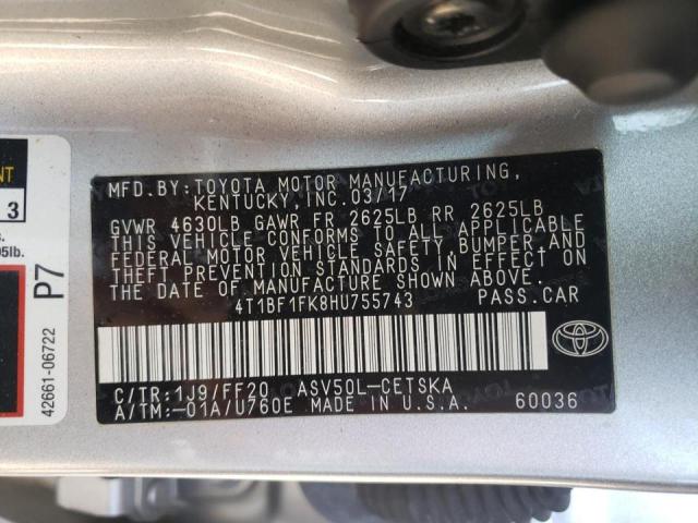 Photo 10 from auction – 2017 TOYOTA CAMRY LE with VIN 4T1BF1FK8HU755743