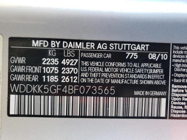 Photo 10 from auction – 2011 MERCEDES-BENZ E 350 with VIN WDDKK5GF4BF073565