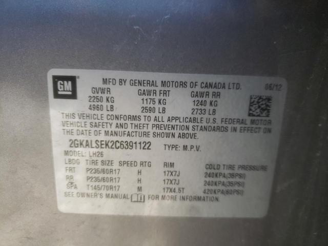 Photo 10 from auction – 2012 GMC TERRAIN SL with VIN 2GKALSEK2C6391122