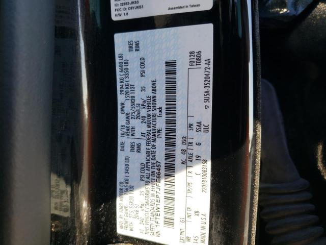 Photo 10 from auction – 2018 FORD F150 SUPER with VIN 1FTEW1EP7JFE66457