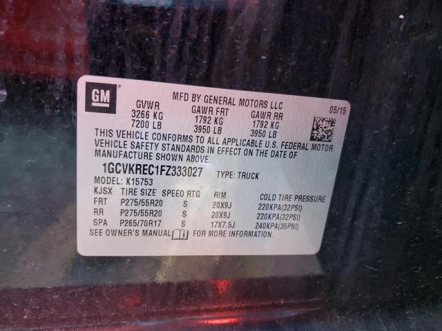 Photo 10 from auction – 2015 CHEVROLET SILVERADO with VIN 1GCVKREC1FZ333027