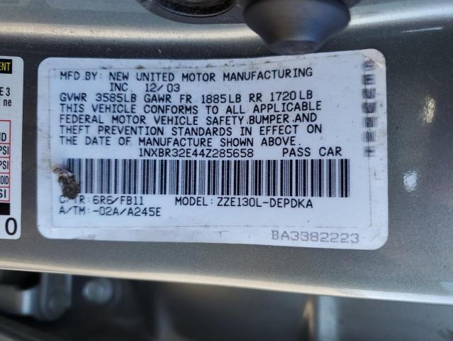 Photo 10 from auction – 2004 TOYOTA COROLLA CE with VIN 1NXBR32E44Z285658