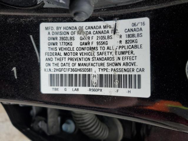 Photo 10 from auction – 2016 HONDA CIVIC EX with VIN 2HGFC1F36GH650581