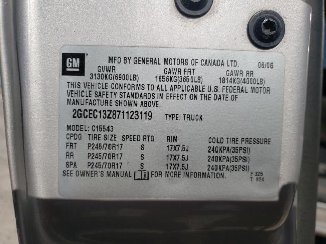Photo 10 from auction – 2007 CHEVROLET SILVERADO with VIN 2GCEC13Z871123119