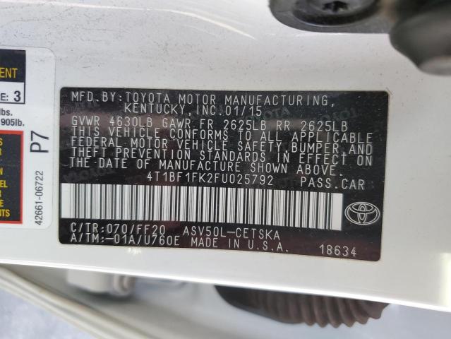 Photo 10 from auction – 2015 TOYOTA CAMRY LE with VIN 4T1BF1FK2FU025792