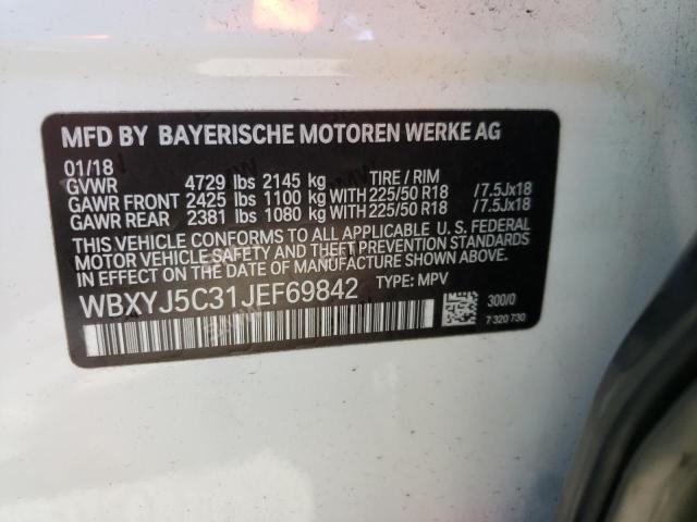 Photo 10 from auction – 2018 BMW X2 XDRIVE2 with VIN WBXYJ5C31JEF69842