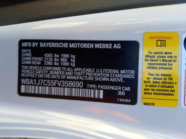 Photo 10 from auction – 2015 BMW M235I with VIN WBA1J7C55FV358690