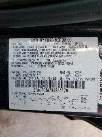 Photo 10 from auction – 2011 FORD FUSION SEL with VIN 3FAHP0JA7BR264170