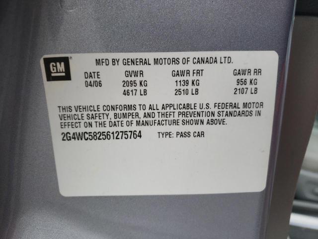 Photo 10 from auction – 2006 BUICK LACROSSE C with VIN 2G4WC582561275764