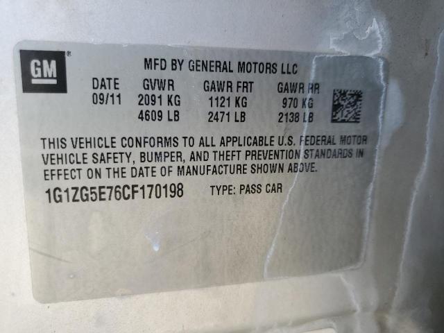 Photo 10 from auction – 2012 CHEVROLET MALIBU LTZ with VIN 1G1ZG5E76CF170198