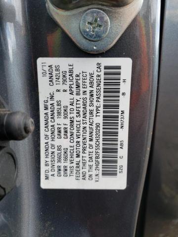Photo 10 from auction – 2012 HONDA CIVIC LX with VIN 2HGFB2F55CH320290