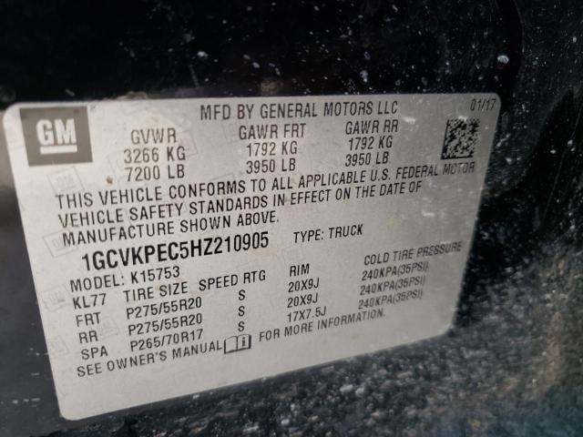 Photo 10 from auction – 2017 CHEVROLET SILVERADO with VIN 1GCVKPEC5HZ210905