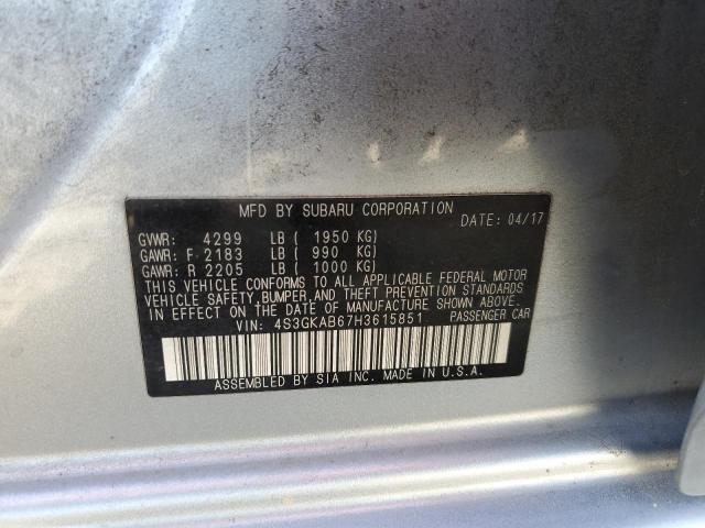 Photo 10 from auction – 2017 SUBARU IMPREZA PR with VIN 4S3GKAB67H3615851