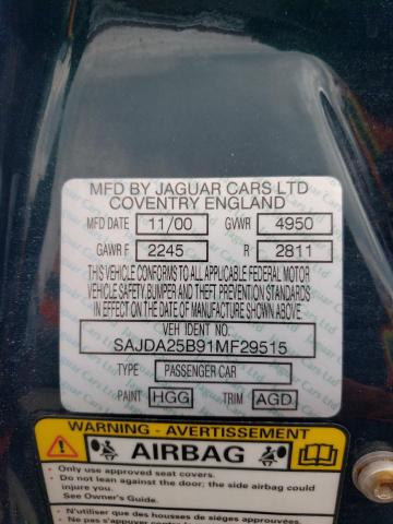 Photo 10 from auction – 2001 JAGUAR VANDENPLAS with VIN SAJDA25B91MF29515