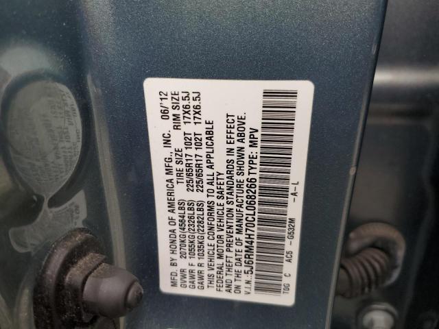 Photo 10 from auction – 2012 HONDA CR-V EXL with VIN 5J6RM4H70CL068266