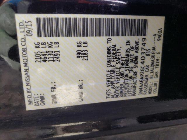 Photo 10 from auction – 2016 NISSAN MAXIMA 3.5 with VIN 1N4AA6AP2GC403749