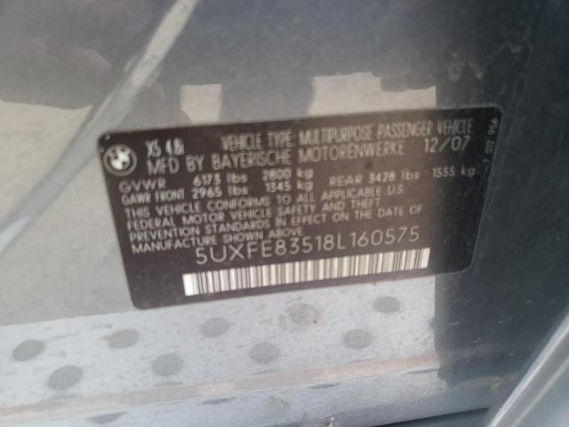 Photo 10 from auction – 2008 BMW X5 4.8I with VIN 5UXFE83518L160575