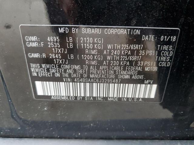 Photo 10 from auction – 2018 SUBARU OUTBACK 2. with VIN 4S4BSAAC6J3295487