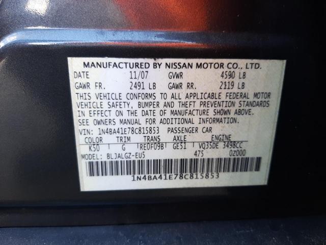صورة رقم 10 من المزاد - 2008 NISSAN MAXIMA SE مع VIN 1N4BA41E78C815853