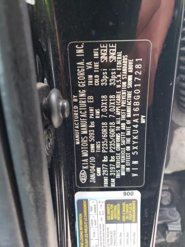 Photo 10 from auction – 2011 KIA SORENTO EX with VIN 5XYKU4A16BG017281