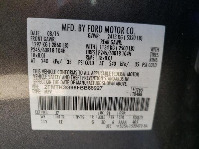 Photo 10 from auction – 2015 FORD EDGE SE with VIN 2FMTK3G96FBB88927