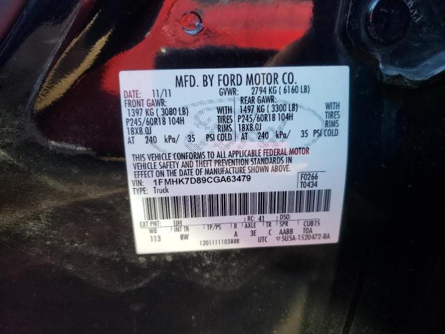 Photo 10 from auction – 2012 FORD EXPLORER X with VIN 1FMHK7D89CGA63479