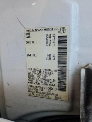 Photo 10 from auction – 2012 NISSAN ALTIMA BAS with VIN 1N4AL2AP0CN530503