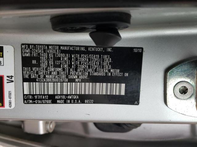 Photo 10 from auction – 2011 TOYOTA VENZA with VIN 4T3ZA3BB2BU039708