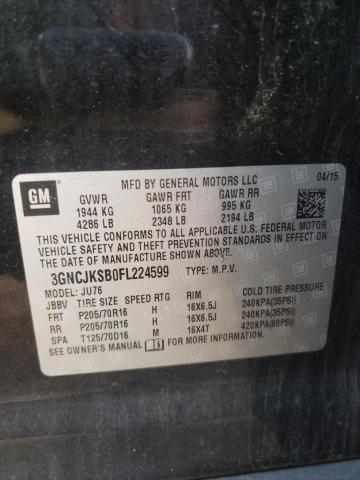 Photo 10 from auction – 2015 CHEVROLET TRAX LS with VIN 3GNCJKSB0FL224599