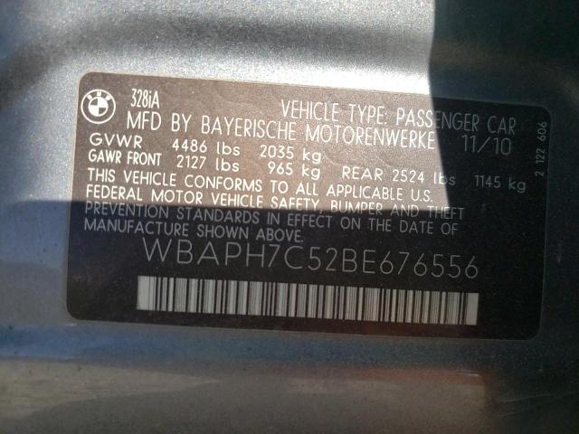 Photo 10 from auction – 2011 BMW 328 I with VIN WBAPH7C52BE676556