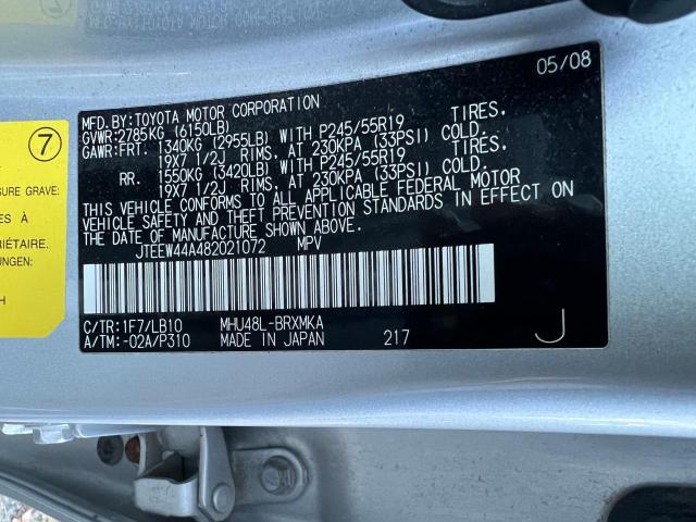 Photo 10 from auction – 2008 TOYOTA HIGHLANDER with VIN JTEEW44A482021072