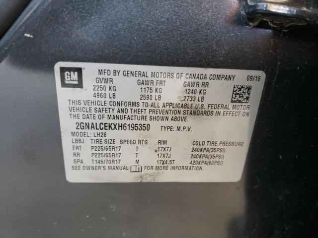 Photo 10 from auction – 2017 CHEVROLET EQUINOX LT with VIN 2GNALCEKXH6195350