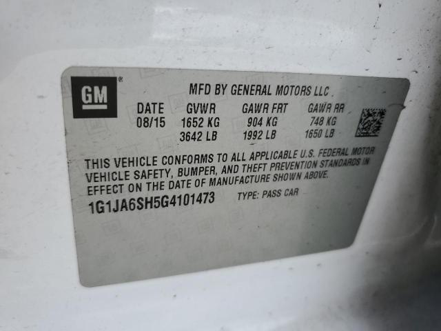 Photo 10 from auction – 2016 CHEVROLET SONIC LS with VIN 1G1JA6SH5G4101473