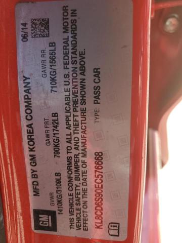 Photo 10 from auction – 2014 CHEVROLET SPARK 1LT with VIN KL8CD6S90EC576668