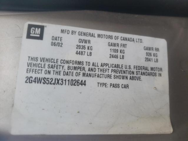 Photo 10 from auction – 2003 BUICK CENTURY CU with VIN 2G4WS52JX31102644