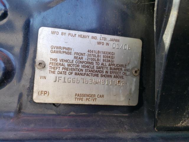 Photo 10 from auction – 2006 SUBARU IMPREZA 2. with VIN JF1GG67636H811752
