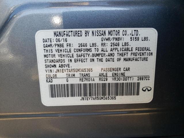 Photo 10 from auction – 2016 INFINITI Q50 PREMIU with VIN JN1EV7AR5GM345365
