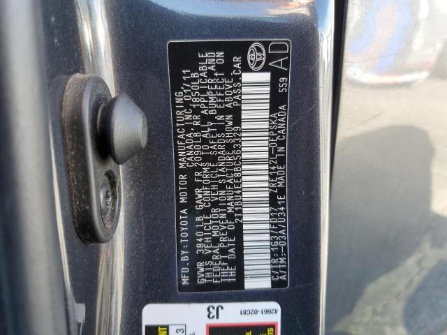 Photo 10 from auction – 2011 TOYOTA COROLLA BA with VIN 2T1BU4EE8BC563329