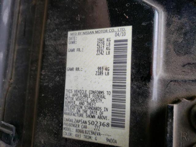 Photo 10 from auction – 2010 NISSAN ALTIMA BAS with VIN 1N4AL2AP5AN502368