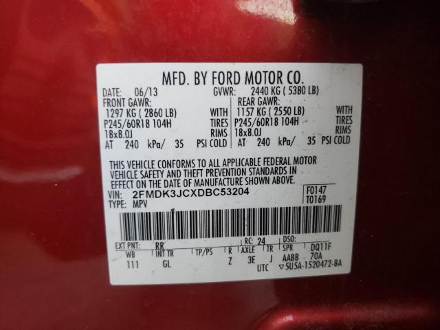 Photo 10 from auction – 2013 FORD EDGE SEL with VIN 2FMDK3JCXDBC53204