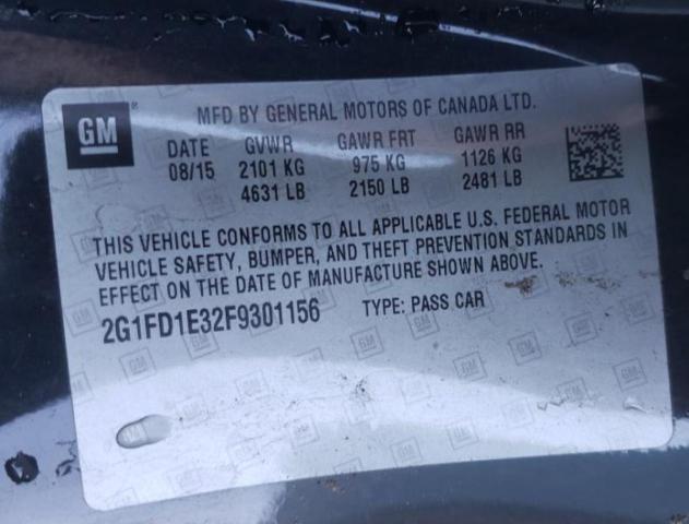 Photo 10 from auction – 2015 CHEVROLET CAMARO LT with VIN 2G1FD1E32F9301156