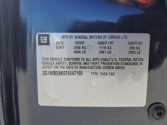 Photo 10 from auction – 2007 CHEVROLET IMPALA LS with VIN 2G1WB58K079347165