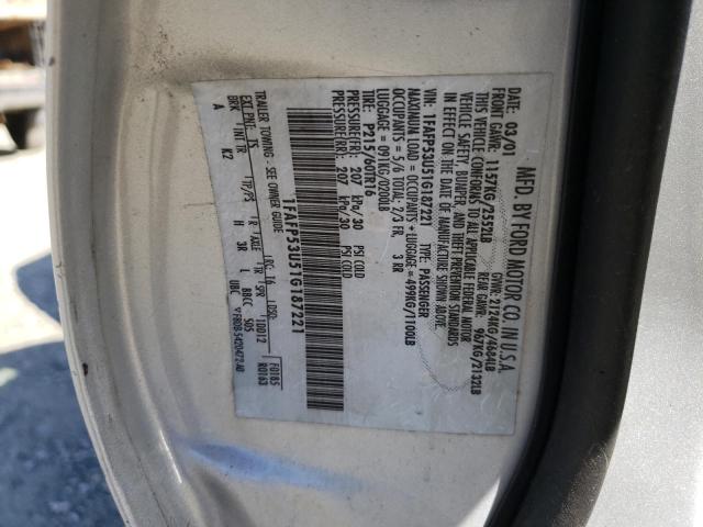 Zdjęcie 10 z aukcji – 2001 FORD TAURUS SE z VIN 1FAFP53U51G187221