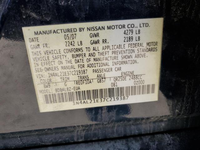 Photo 10 from auction – 2007 NISSAN ALTIMA 2.5 with VIN 1N4AL21E37C219387
