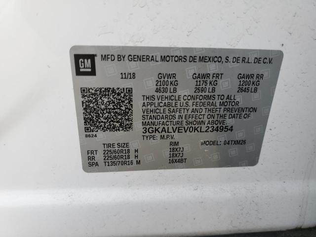 Photo 10 from auction – 2019 GMC TERRAIN SL with VIN 3GKALVEV0KL234954