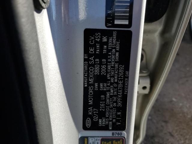 Photo 10 from auction – 2017 KIA FORTE LX with VIN 3KPFK4A78HE126892