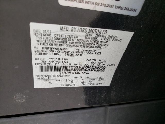 Photo 10 from auction – 2011 FORD TAURUS SEL with VIN 1FAHP2EWXBG168901